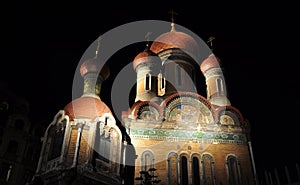 Russian church at night photo