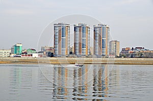 The Russian city of Blagoveshchensk, the Amur river embankment
