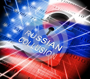 Russian Collusion During Election Campaign Padlock Means Corrupt Politics In America 3d Illustration