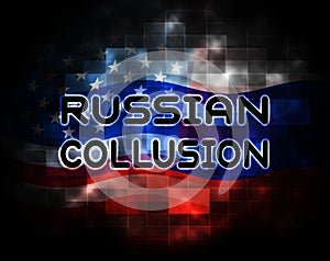 Russian Collusion During Election Campaign Pattern Means Corrupt Politics In America 3d Illustration photo