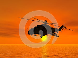 Russian combat helicopter