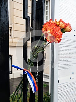 Russian Consulate Embassy mourning of victims of fire at Zimnyay