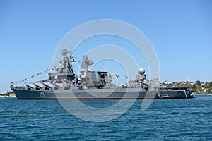 Russian cruiser Moskva in the bay of Sevastopol