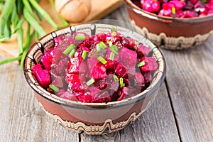 Russian cuisine: beetroot salad