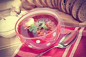 Russian cuisine. Borsch