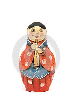 Russian doll with matte paint isolated