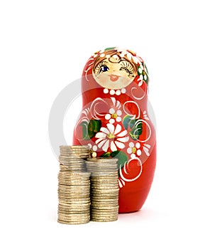 Russian Doll and Piles of Coins