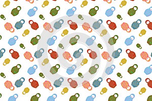 Russian doll seamless pattern - Background Matryoshka, folk art design, isolated