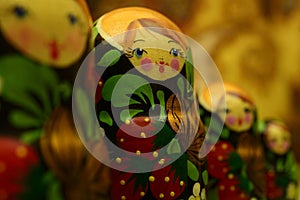Russian dolls close-up photo
