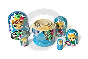 Russian dolls isolated