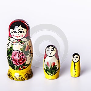 Russian Dolls Matryoshka Isolated on a white background