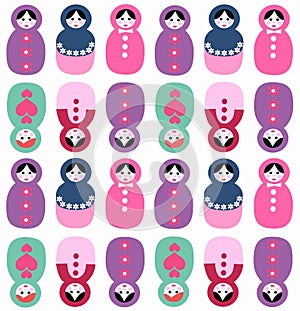 Russian dolls seamless pattern