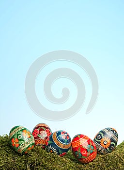 Russian easter eggs border