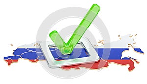 Russian election concept, vote in Russia, 3D rendering