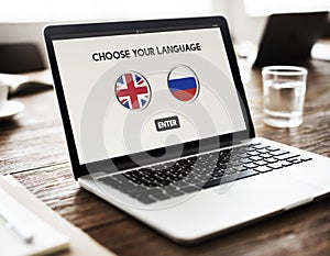 Russian English Communication Language Concept