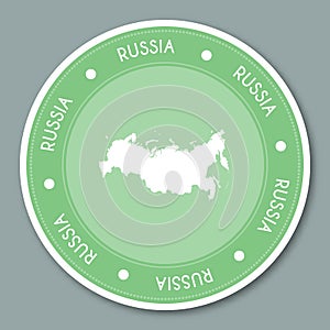 Russian Federation label flat sticker design.
