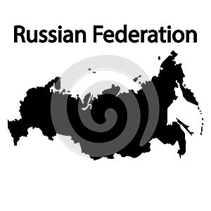 Russian Federation map filled black sign