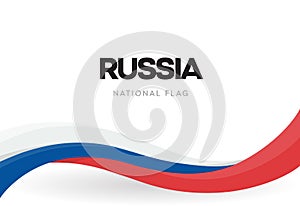 Russian Federation national waving flag banner. Russia unity day anniversary poster. Independence day patriotic ribbon