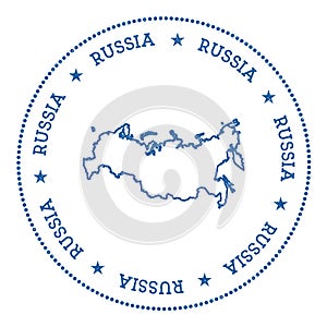 Russian Federation vector map sticker.