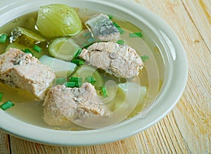 Russian fish solyanka soup