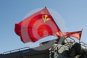 Russian Flag flying on Army ve