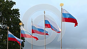Russian flags in Saint-Petersburg.