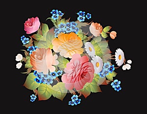 Russian floral pattern zhostovo style vector