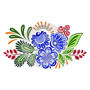 Russian folk traditional floral pattern for decor .