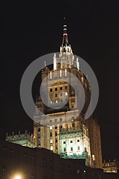 Russian Foreign Ministry building at night photo