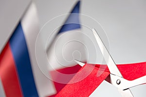 Russian and France flag