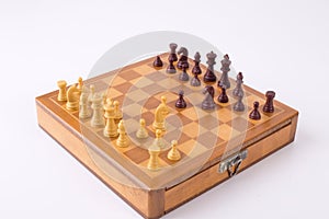 Russian gambit on chess board