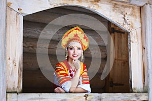 Russian girl in a kokoshnik