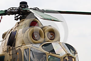 Russian Gunship Attack Helicopter Front Cockpit Abstract photo