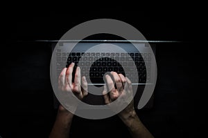 Russian hacker hacking the server in the dark web, Deep Web Top view