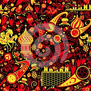 Russian hohloma seamless pattern, vector illustration