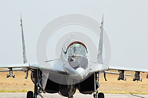 Russian jet fighter MIG-29 at aerodrome