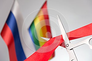 Russian and LGBT flag