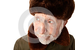Russian Man in Fur Cap