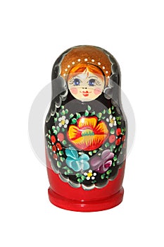 Russian matryoshka doll on white background