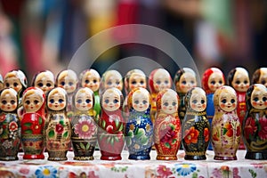 russian matryoshka dolls lined up from largest to smallest