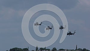 Russian military helicopter Mi-28N 4K polet