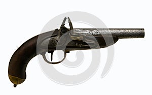 Russian military musket of the tsarist army, isolate