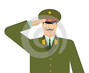 Russian military officer salute. Russia soldiers . Febru