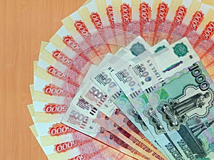 Russian money of 5000 and 1000 rubles