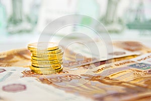 Russian money close-up