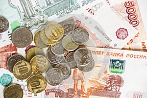 Russian money close-up