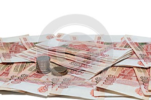 Russian money rubles banknotes background photo