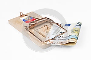 Russian mouse trap with Euro bill