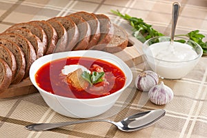 Russian national red borsch