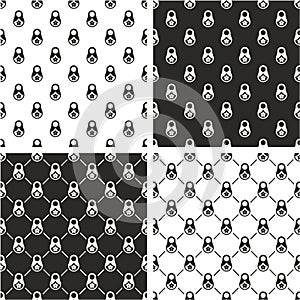 Russian Nesting Doll or Matryoshka Doll Seamless Pattern Set